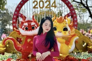Duyên dáng với chiếc áo dài đón Xuân Giáp Thìn năm 2024