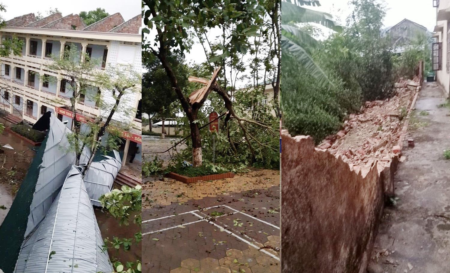 Nghệ An: Lốc xoáy kèm mưa đá phá hỏng nhiều ngôi nhà, trường học