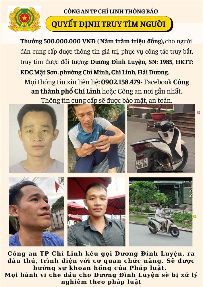 Truy bắt kẻ giết 2 mẹ con vợ cũ: Thưởng 500 triệu cho người cung cấp thông tin